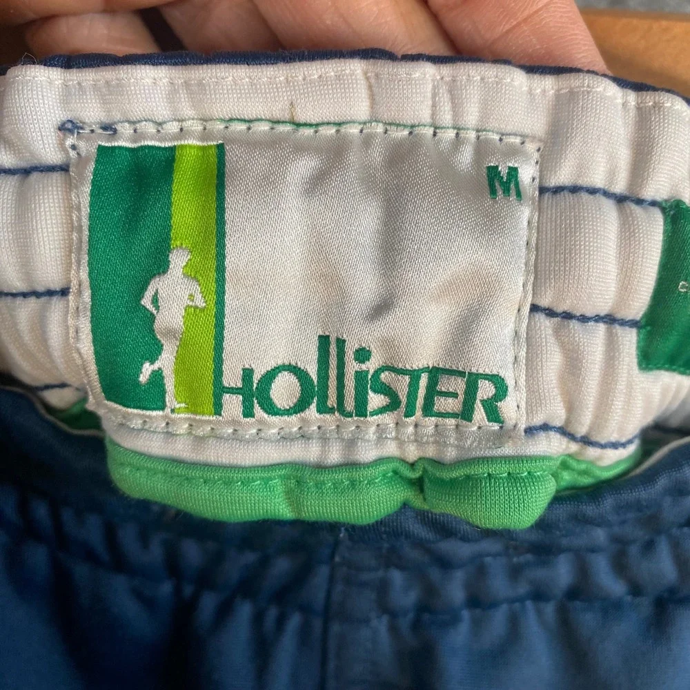 Vintage Hollister Track Pants Mens Medium Side Stripe‎ Snap Cuffs Relaxed Y2k